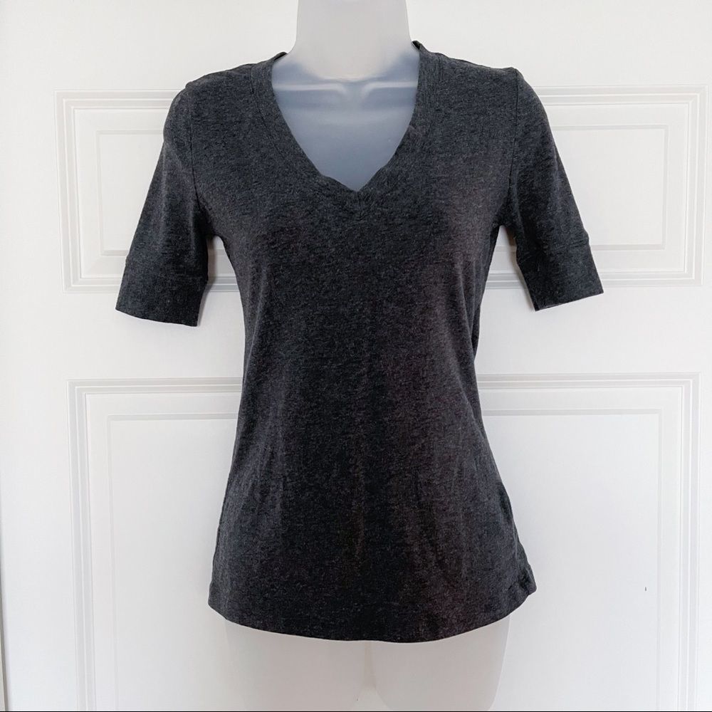 ZENANA | Grey 3/4 Sleeve Top V Neck